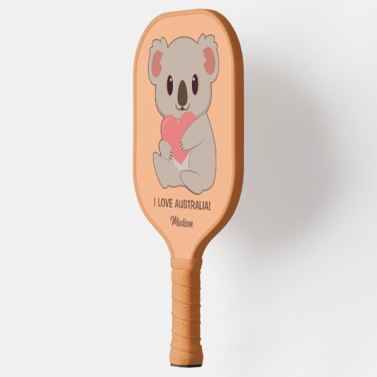Aangepaste naam, tekst en kleurenliefde Koala Pickleball Paddle (Links)