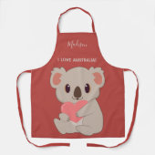 Aangepaste naam, tekst en kleurenliefde Koala Schort (Voorkant)