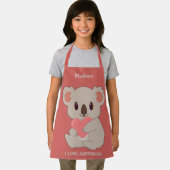 Aangepaste naam, tekst en kleurenliefde Koala Schort (Insitu)