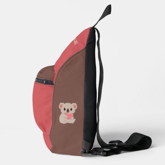 Aangepaste naam, tekst en kleurenliefde Koala Sling Bag (Rechts)