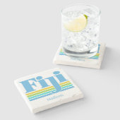 Aangepaste naam / tekst Fiji Stenen Onderzetter (Zijkant)