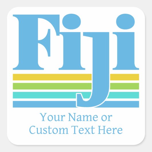 Aangepaste naam / tekst Fiji Vierkante Sticker (Voorkant)