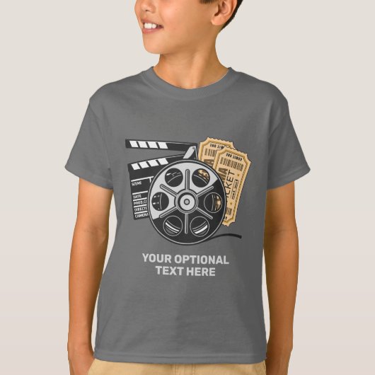 Aangepaste naam & tekst film t-shirt (Voorkant)