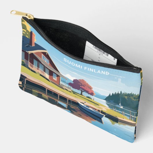 Aangepaste naam & tekst Finland Natuur Illustratie Etui (Open)