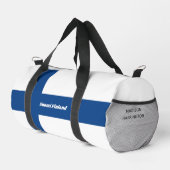 Aangepaste naam & tekst Finse vlag Plunjezak (Rechterhoek)