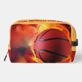 Aangepaste naam & tekst Flaming Basketball Toilettasje (Achterkant)