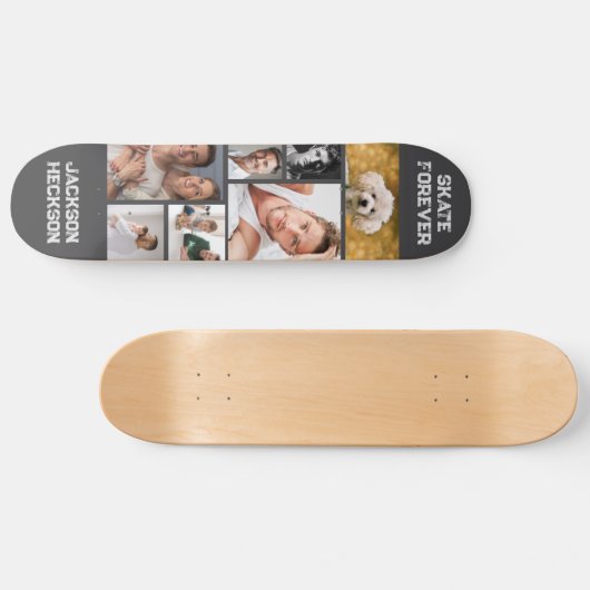 Aangepaste naam Tekst Fotocollage Persoonlijk Skateboard (Horizontaal)