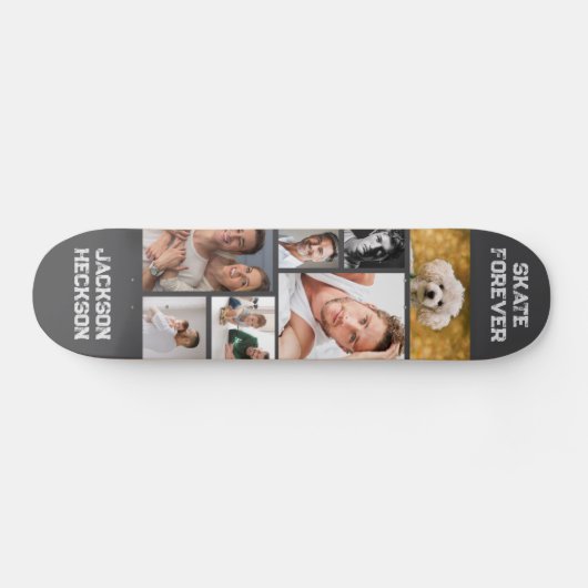 Aangepaste naam Tekst Fotocollage Persoonlijk Skateboard (Horizontaal)