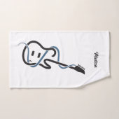 Aangepaste naam & tekst gestileerde gitaar bad handdoek (Handdoek)