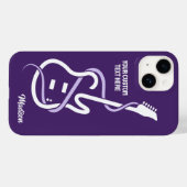 Aangepaste naam & tekst gestileerde gitaar Case-Mate iPhone case (Achterkant (horizontaal))
