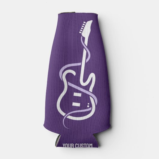 Aangepaste naam & tekst gestileerde gitaar flesjeskoeler (Voorkant)