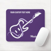 Aangepaste naam & tekst gestileerde gitaar muismat (Met muis)