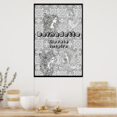 Aangepaste naam tekst Giant Fairy Kleurplaten Post Poster (Keuken)