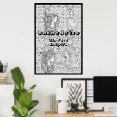 Aangepaste naam tekst Giant Fairy Kleurplaten Post Poster (Thuiskantoor)