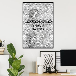 Aangepaste naam tekst Giant Fairy Kleurplaten Post Poster