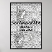 Aangepaste naam tekst Giant Fairy Kleurplaten Post Poster (Voorkant)