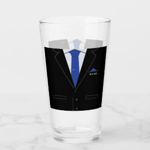 Aangepaste naam Tekst Glas Bedrijf Zwart Kostuum e
