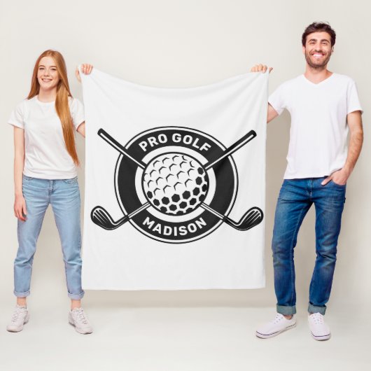 Aangepaste naam & tekst Golf Fleece Deken (In situ)