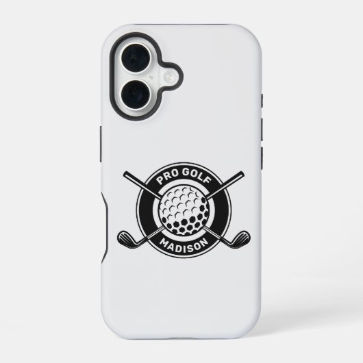 Aangepaste naam & tekst golf iPhone 16 hoesje (Achterkant)