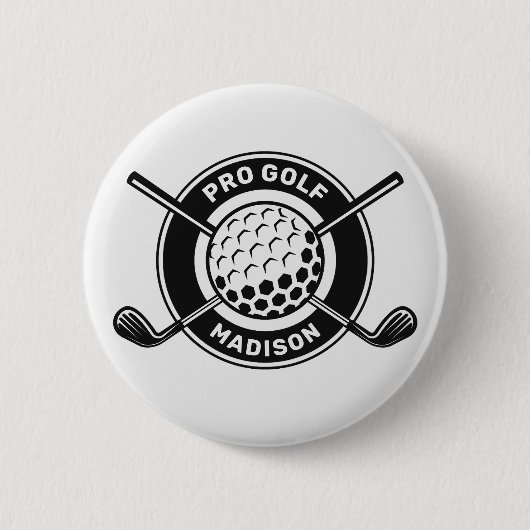 Aangepaste naam & tekst Golf Ronde Button 5,7 Cm (Voorkant)