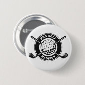 Aangepaste naam & tekst Golf Ronde Button 5,7 Cm (Voorkant /achterkant)