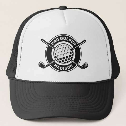Aangepaste naam & tekst Golf Trucker Pet (Voorkant)