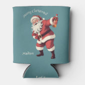 Aangepaste Naam & Tekst Grappig Drink Kerstman Blikjeskoeler (Voorkant)