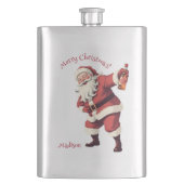 Aangepaste Naam & Tekst Grappig Drink Kerstman Flacon (Voorkant)