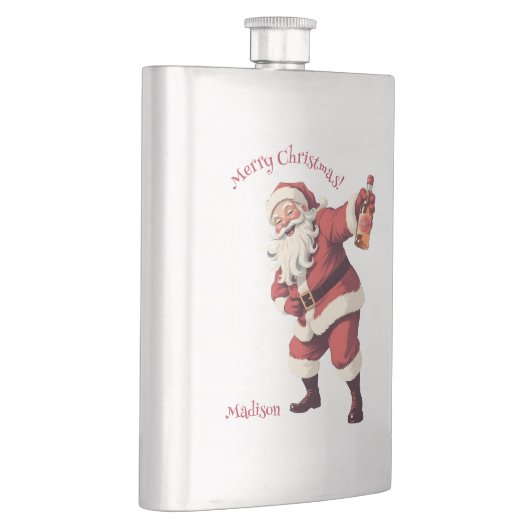 Aangepaste Naam & Tekst Grappig Drink Kerstman Flacon (Rechts)