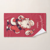 Aangepaste Naam & Tekst Grappig Drink Kerstman Handdoek (Handdoek)