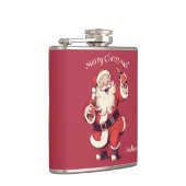 Aangepaste Naam & Tekst Grappig Drink Kerstman Heupfles (Rechts)