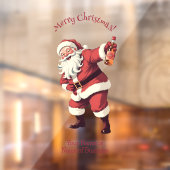 Aangepaste Naam & Tekst Grappig Drink Kerstman Raamsticker (Vel 2)