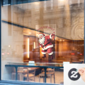 Aangepaste Naam & Tekst Grappig Drink Kerstman Raamsticker (Cafe Raam)