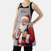 Aangepaste Naam & Tekst Grappig Drink Kerstman Schort (Insitu)