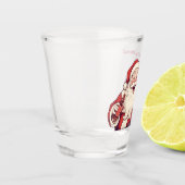 Aangepaste Naam & Tekst Grappig Drink Kerstman Shot Glas (Links)