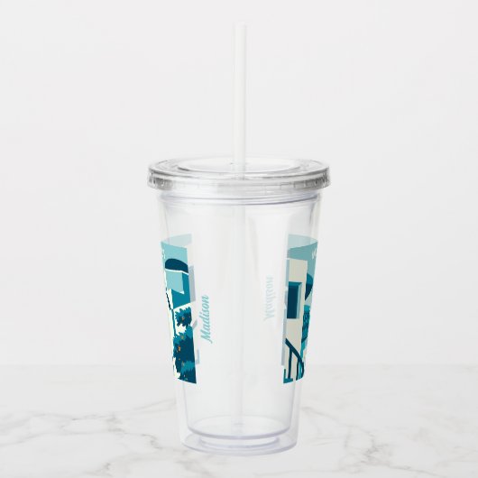 Aangepaste naam & tekst Griekenland Acryl Drinkbeker (Rechts)