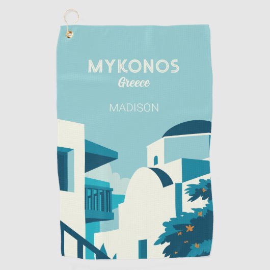Aangepaste naam & tekst Griekenland Golfhanddoek (Voorkant)