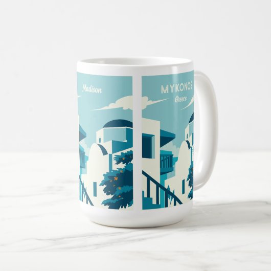 Aangepaste naam & tekst Griekenland Koffiemok (Voorkant rechts)