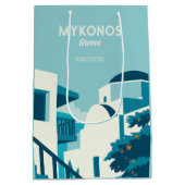 Aangepaste naam & tekst Griekenland Medium Cadeauzakje (Achterkant)