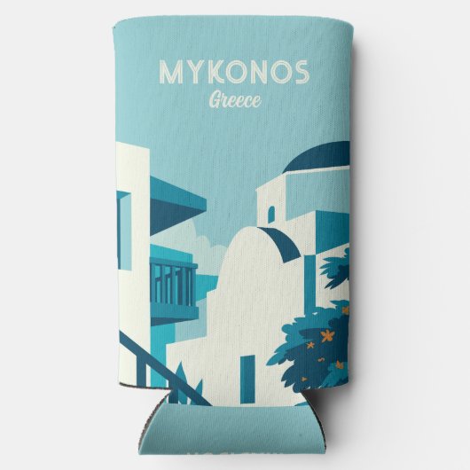 Aangepaste naam & tekst Griekenland Seltzer Blikjeskoeler (Achterkant)