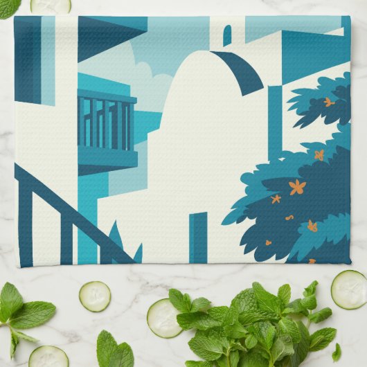 Aangepaste naam & tekst Griekenland Theedoek (Gevouwen)