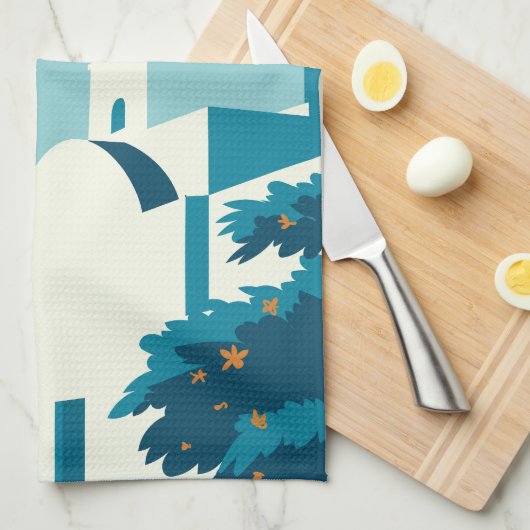 Aangepaste naam & tekst Griekenland Theedoek (Quarter Fold)