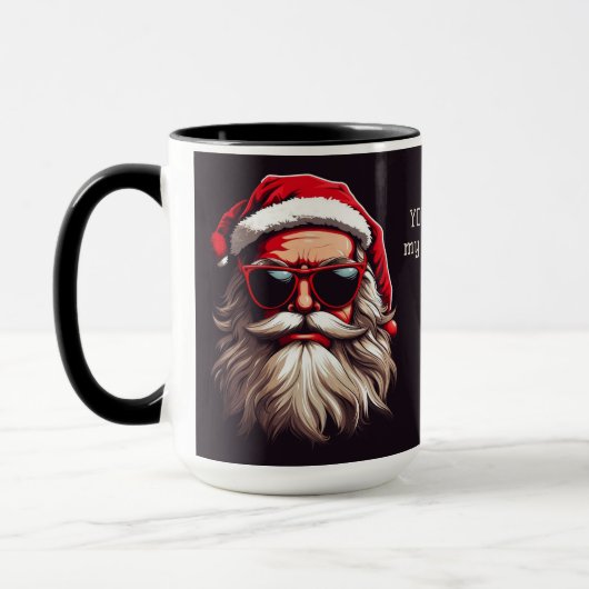 Aangepaste naam & tekst Grumpy Santa Mok (Links)