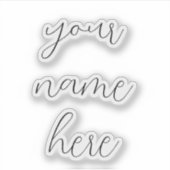 Aangepaste naam Tekst Handgeschreven Chic Water Fl Sticker (Voorkant)