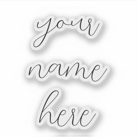 Aangepaste naam Tekst Handgeschreven Chic Water Fl Sticker (Voorkant)