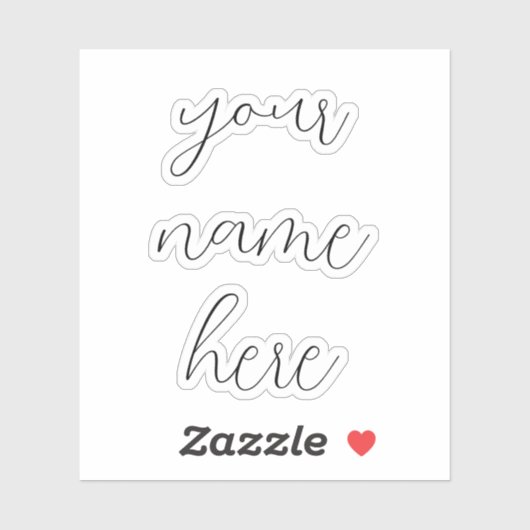 Aangepaste naam Tekst Handgeschreven Chic Water Fl Sticker (Vel)