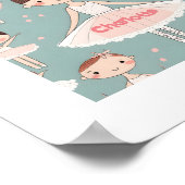Aangepaste naam tekst Happy Ballerina Poster (Hoek)