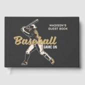 Aangepaste Naam & Tekst Honkbalspeler Gastenboek (Voorkant)