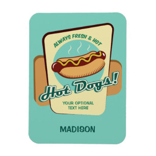 Aangepaste naam & tekst Hot Dog Magneet