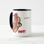 Aangepaste naam & tekst Hot Dog Mok (Voorkant links)